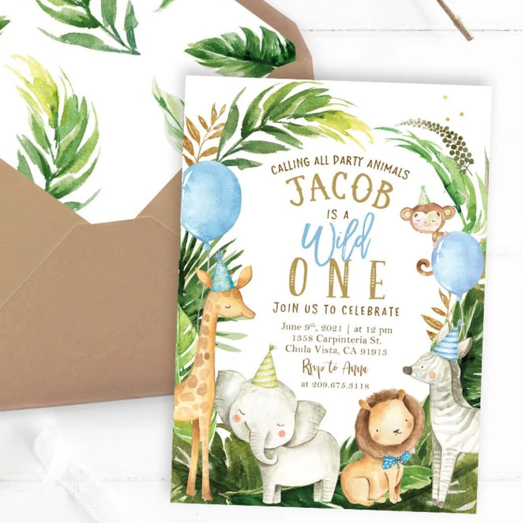 Wild One Birthday Invitation Printable