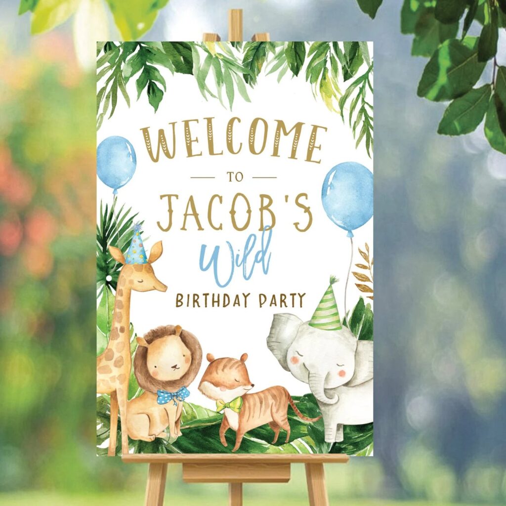 Wild One Birthday Welcome Sign Printable