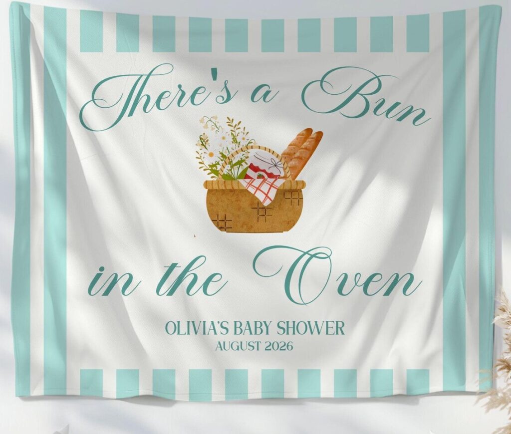 Bun In The Oven Baby Shower theres a bun in the oven baby shower custom banner