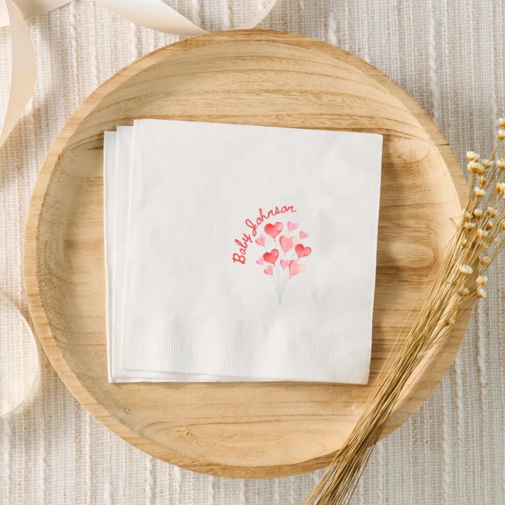 A Little Sweetheart Baby Shower A Little Sweetheart is on the Way Personalized Baby Shower Cocktail Napkins