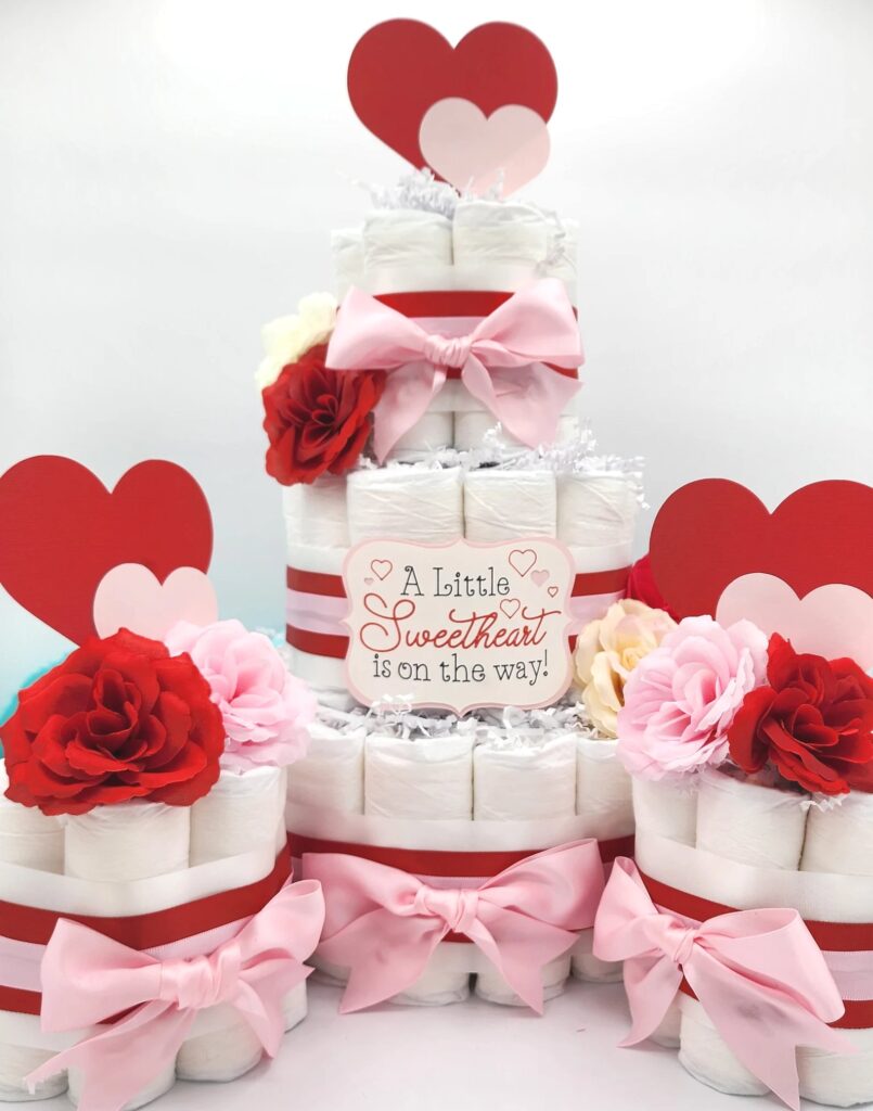A Little Sweetheart Baby Shower A Little Sweetheart On The Way Diaper Cake