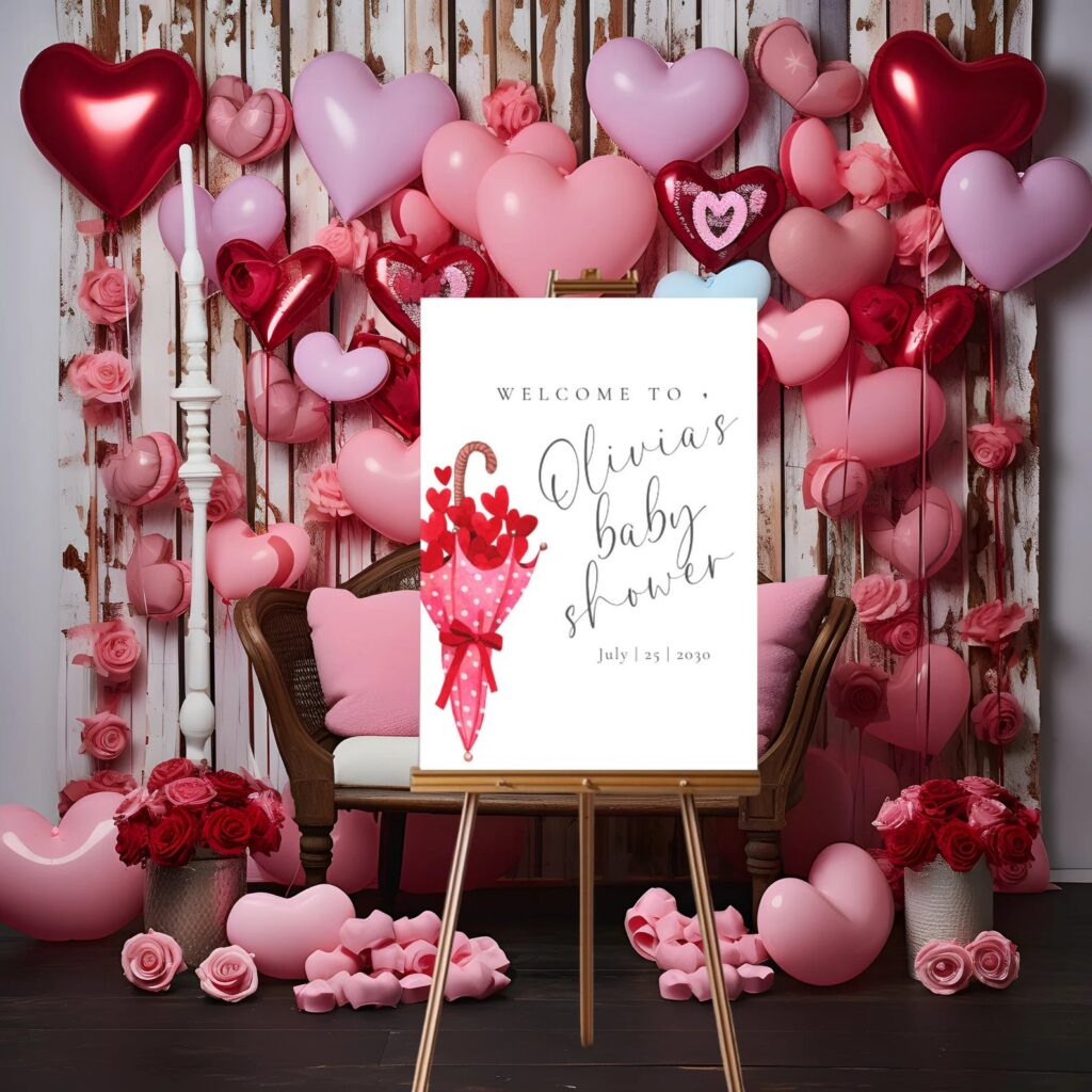 A Little Sweetheart Baby Shower a little sweetheart is on the way valentine themed baby shower welcome sign