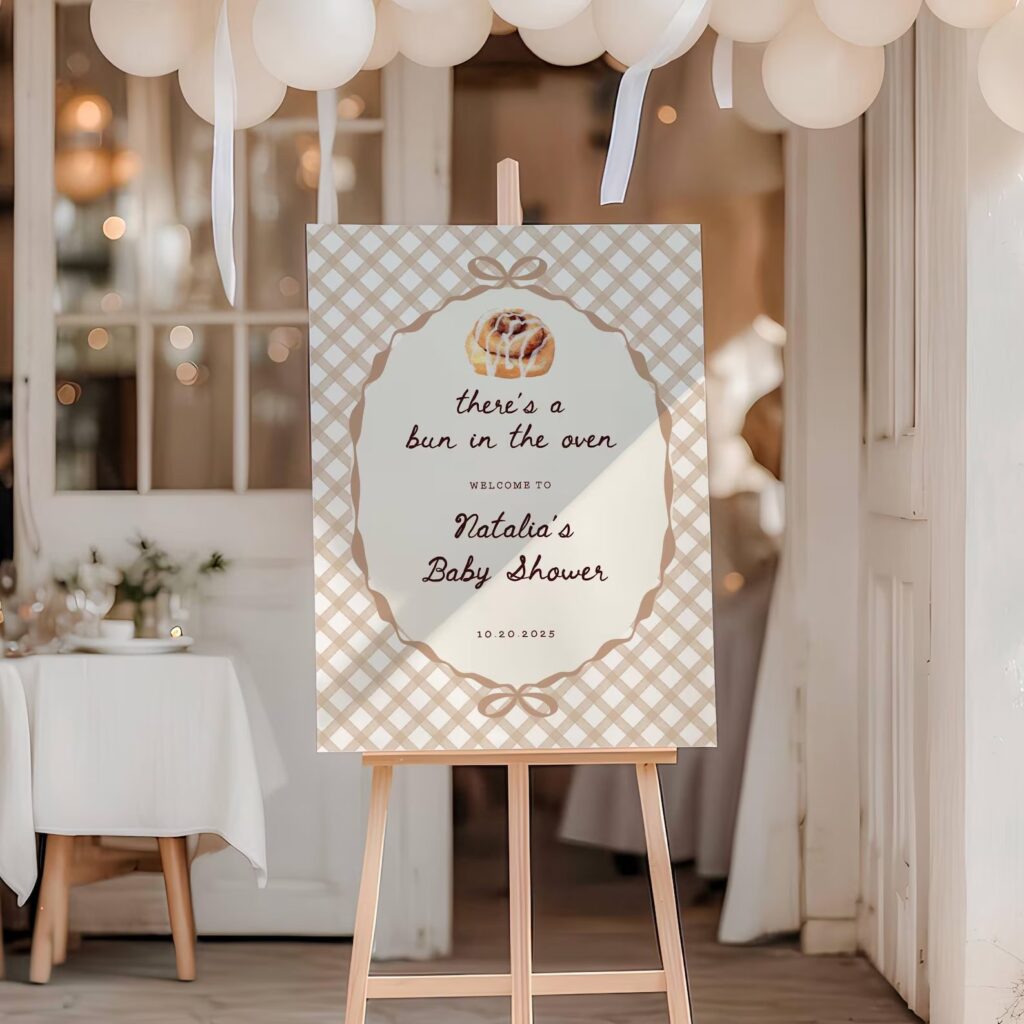 Bun In The Oven Baby Shower gender neutral welcome sign printable