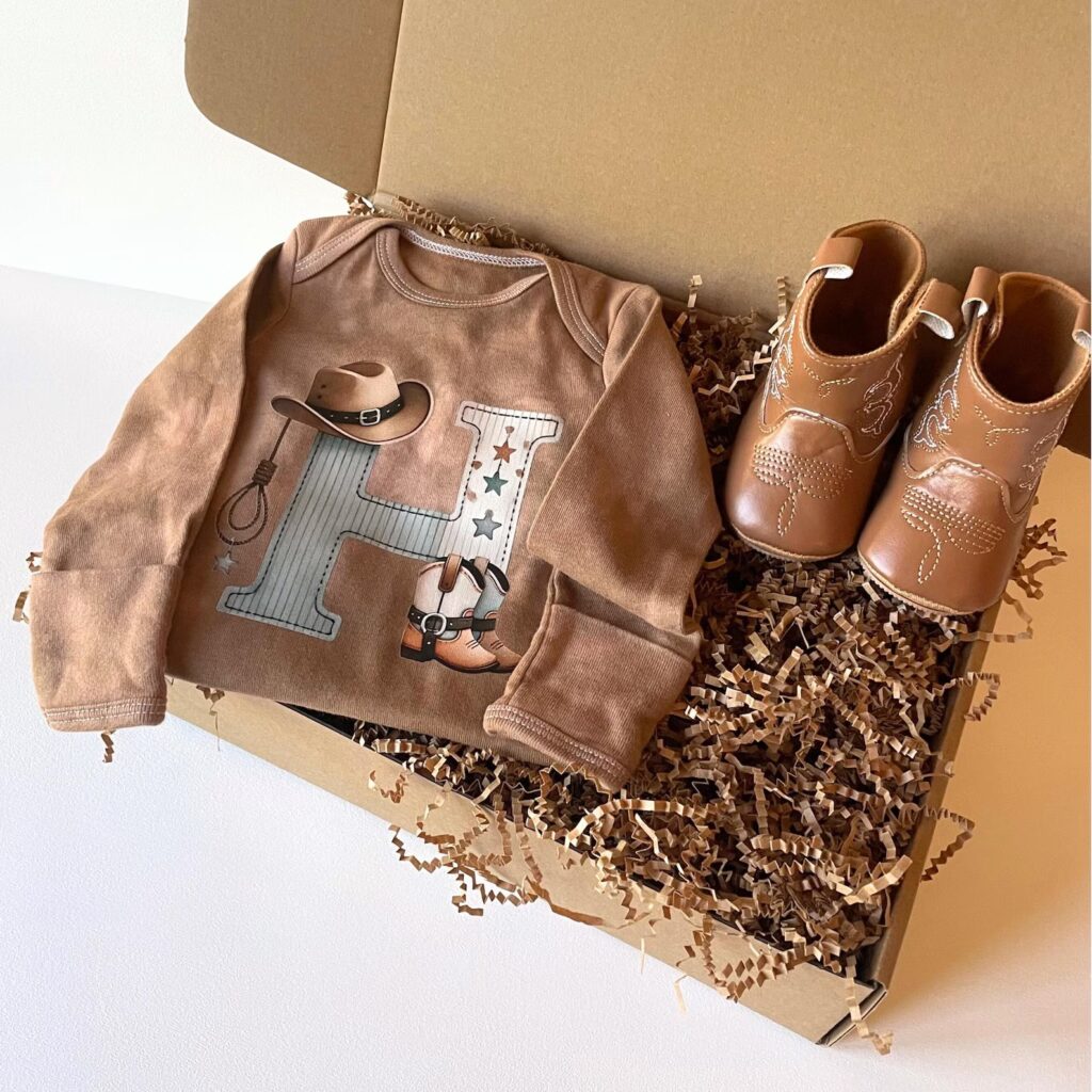A Little Cowboy - Cowgirl Is On The Way a little cowboy western baby outfit