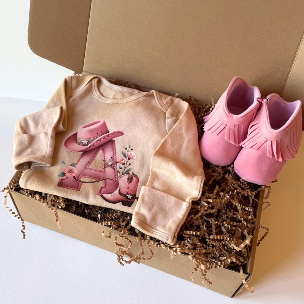 A Little Cowboy - Cowgirl Is On The Way a little cowgirl western baby outfit