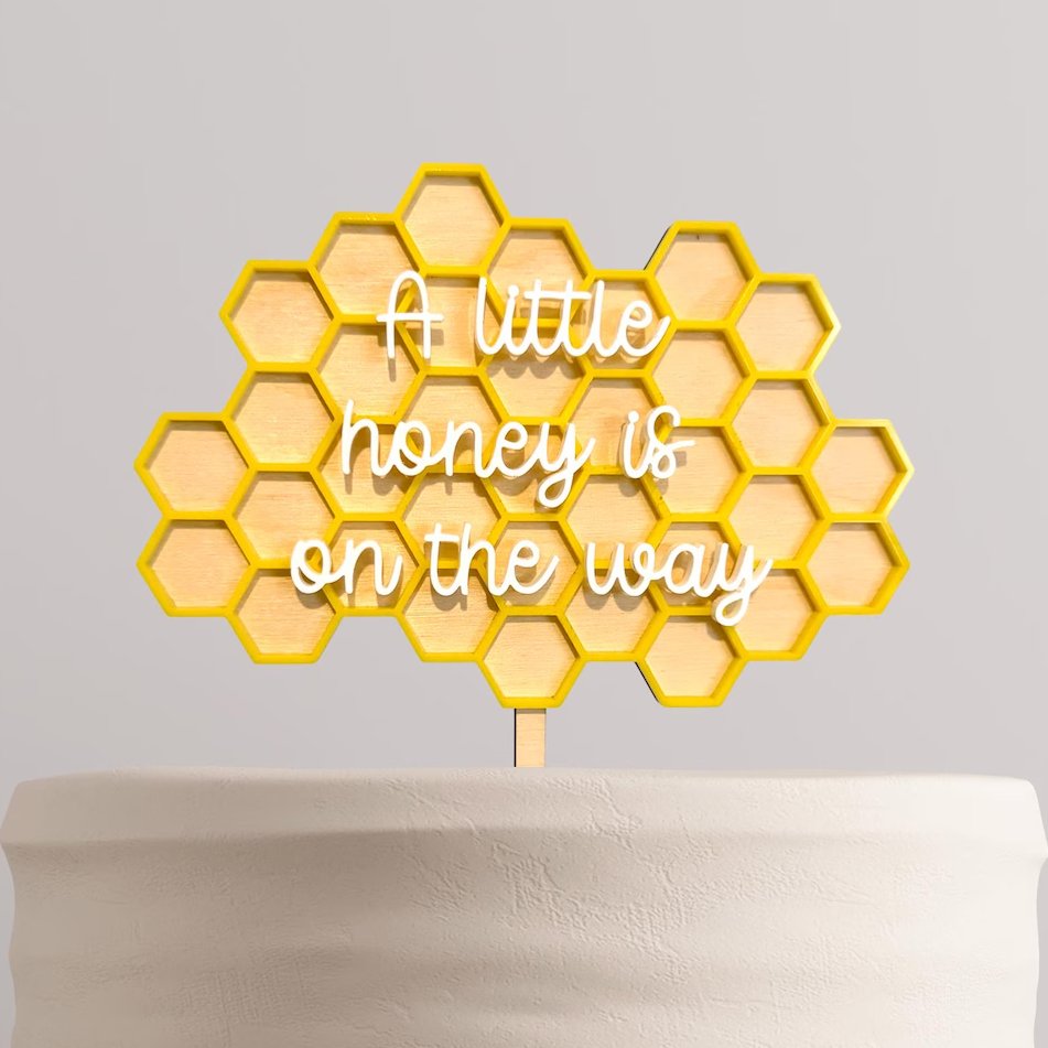 a little honey is on the way baby shower cake topper