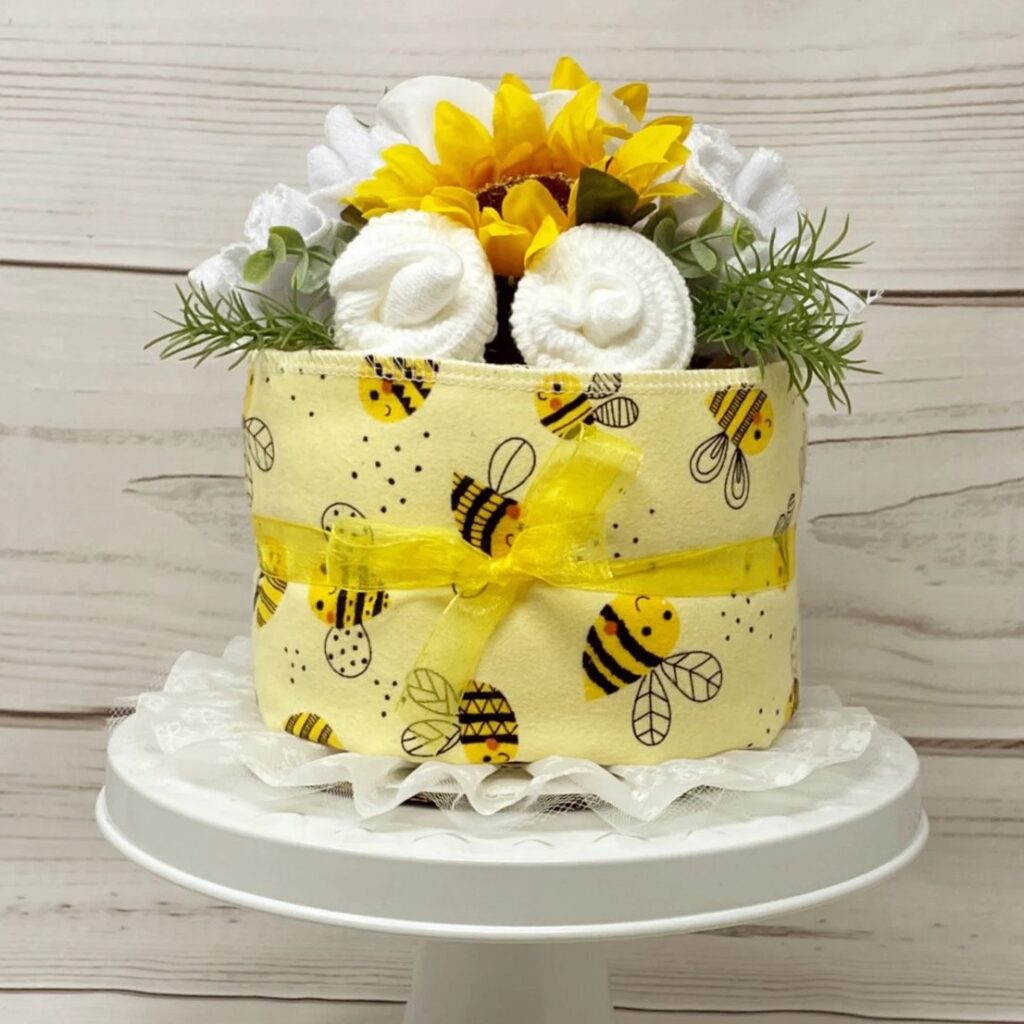 a little honey is on the way baby shower diaper cake