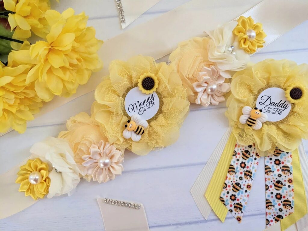 honey bee maternity sash