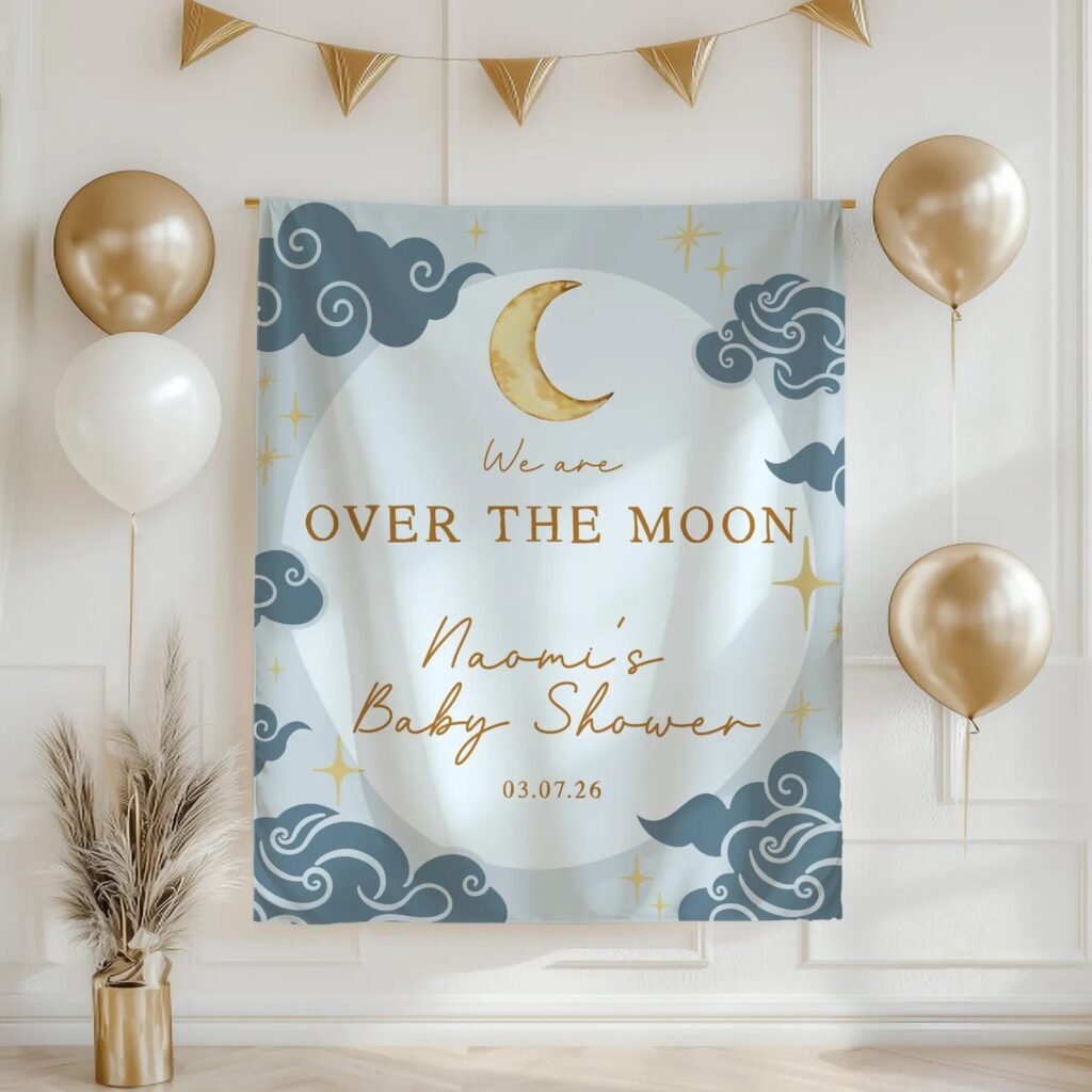 Over The Moon Baby Shower over the moon baby shower banner