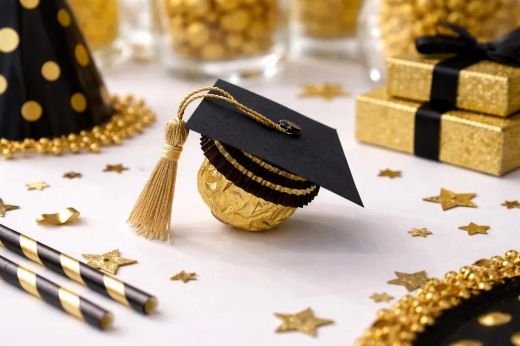 2026 gold ferrero rocher graduation cap favori
