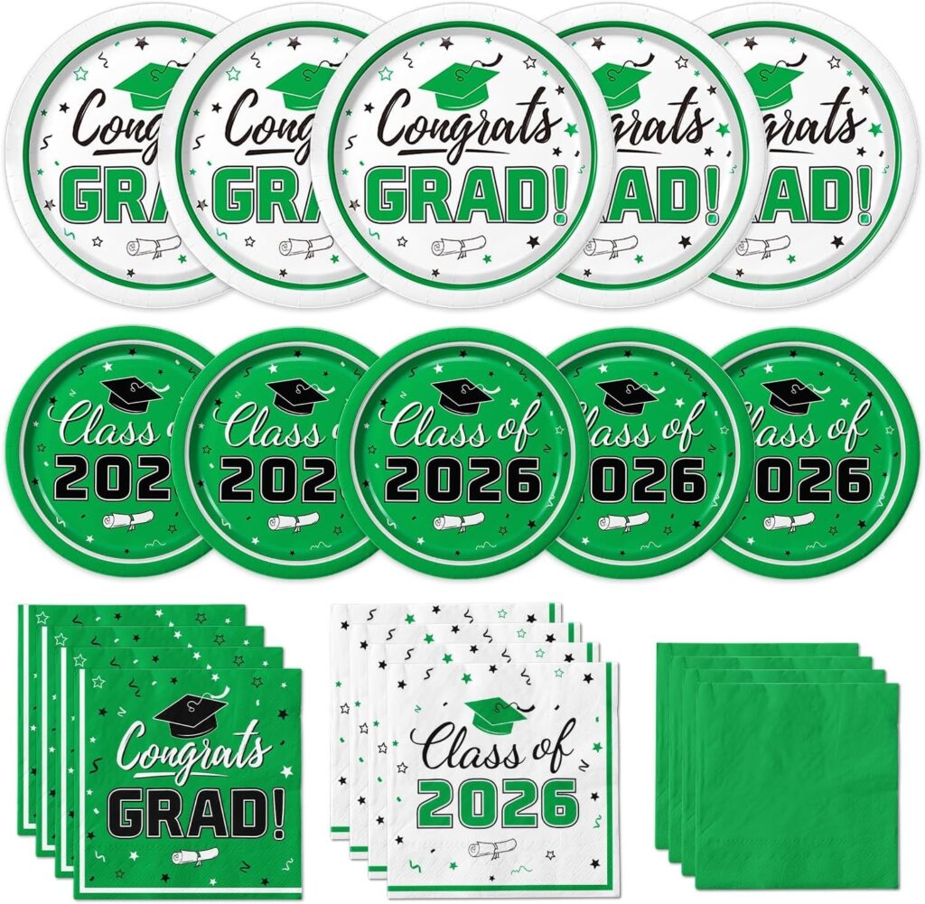 green gold 2026 graduation party supplies