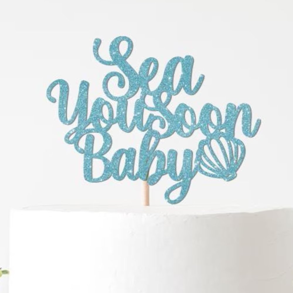 sea you soon baby shower cake topper