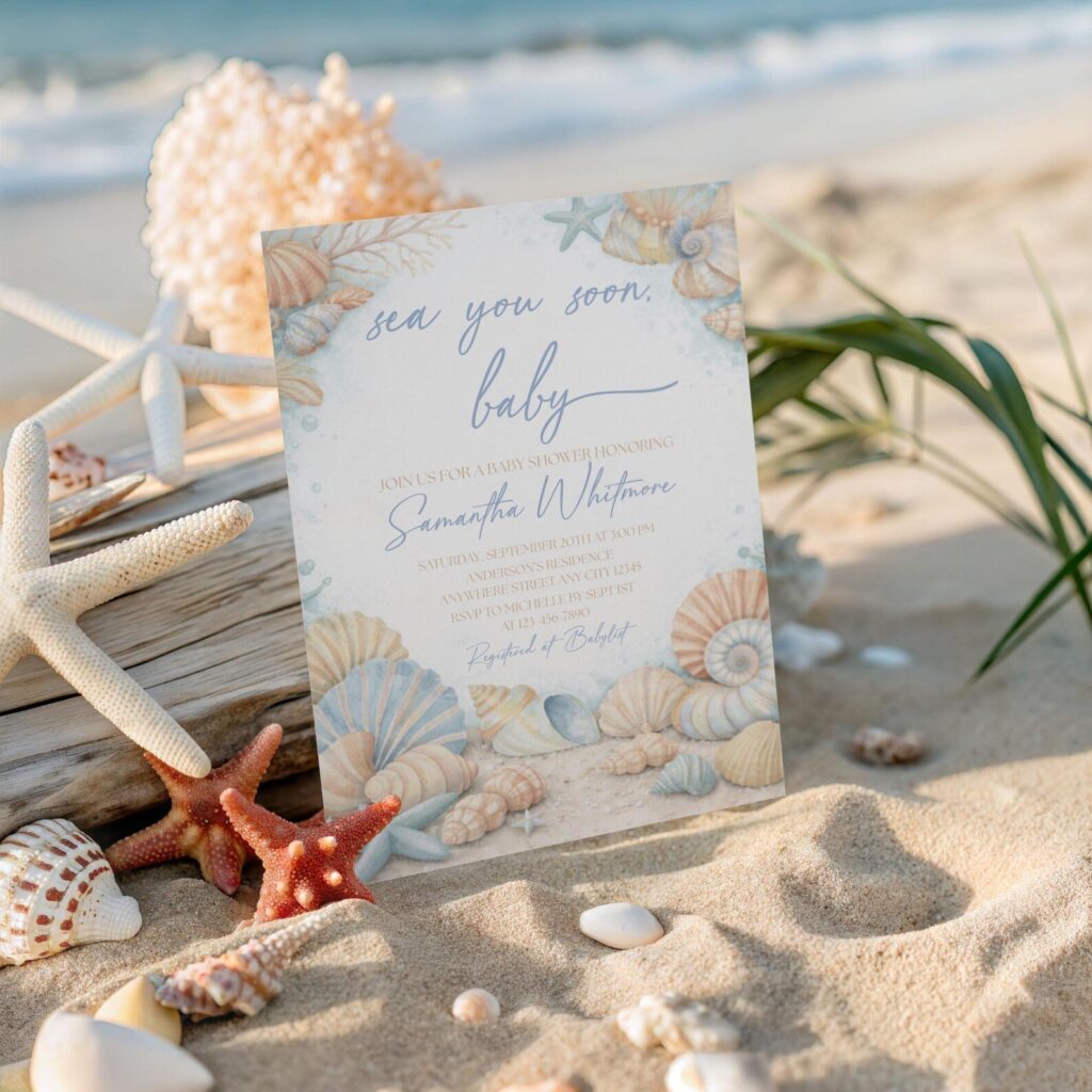 sea you soon baby shower invitation printable