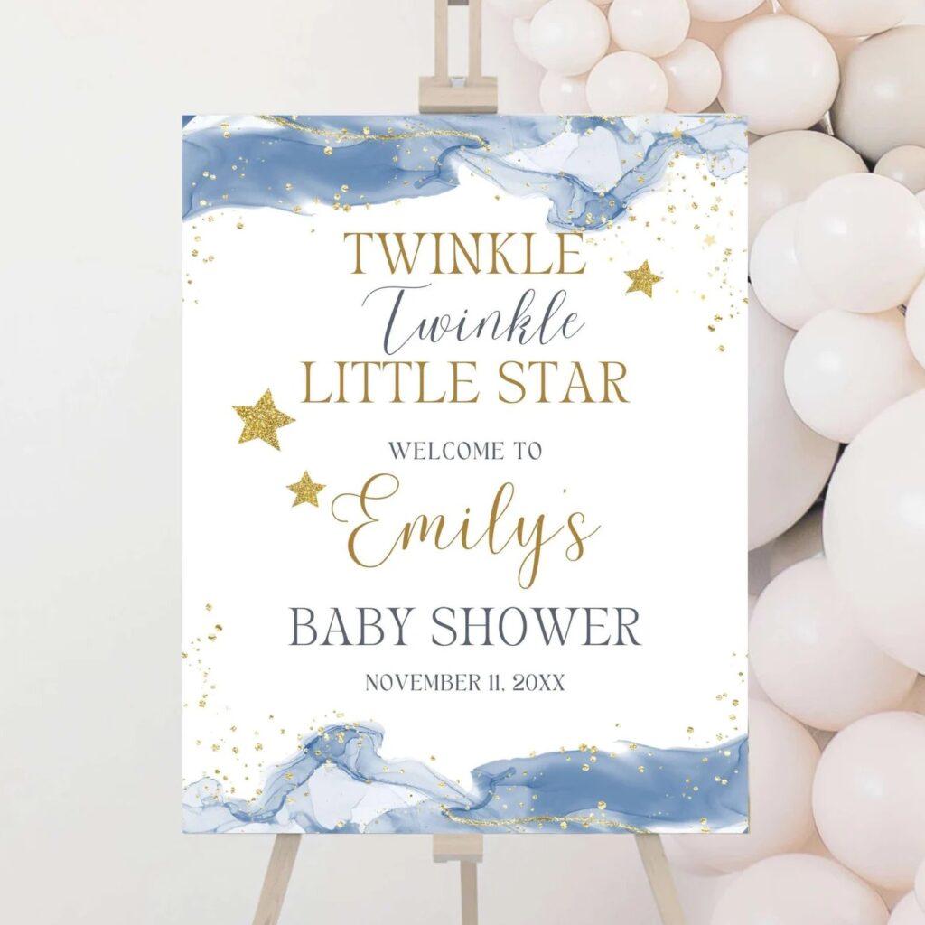 twinkle twinkle little star gender neutral baby shower welcome sign