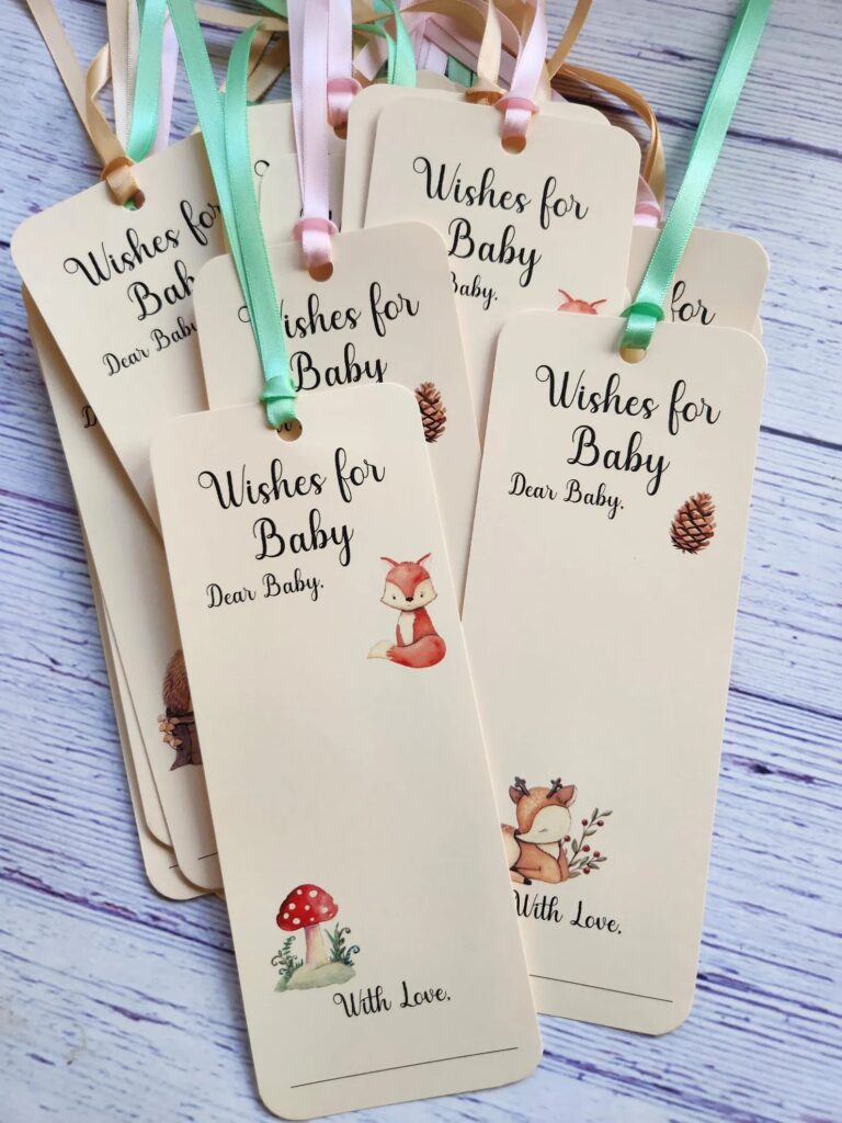 mushrooms enchanted forest baby shower wishing tree tag