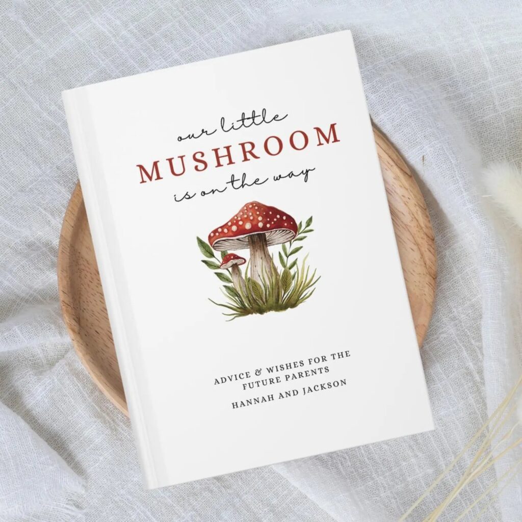 my little mushroom is on the way baby shower guest book