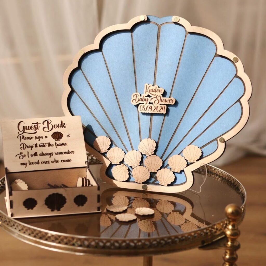 seashell drop box guest book