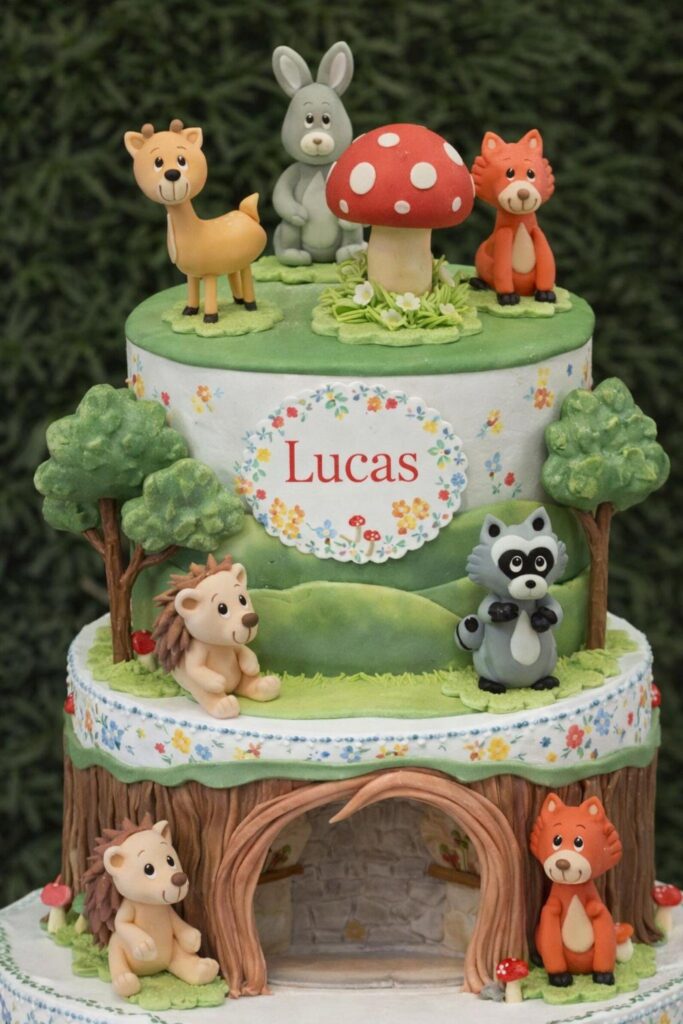 whimsical forest baby shower cake topper