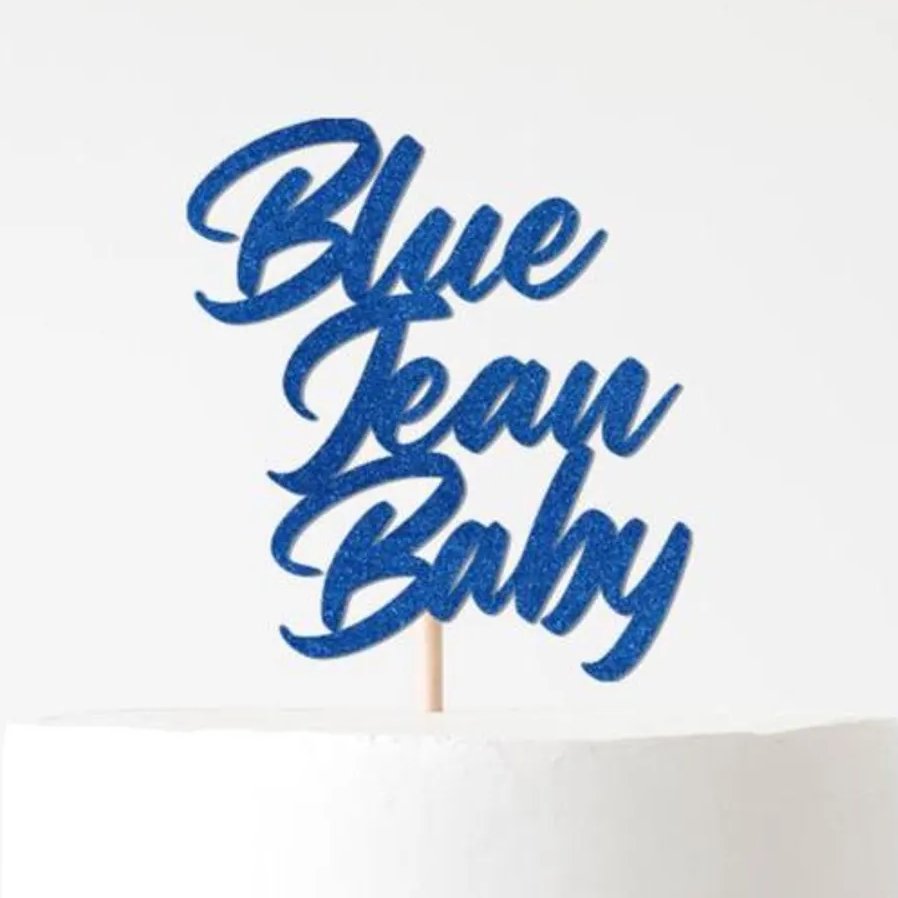 blue jean baby cake topper