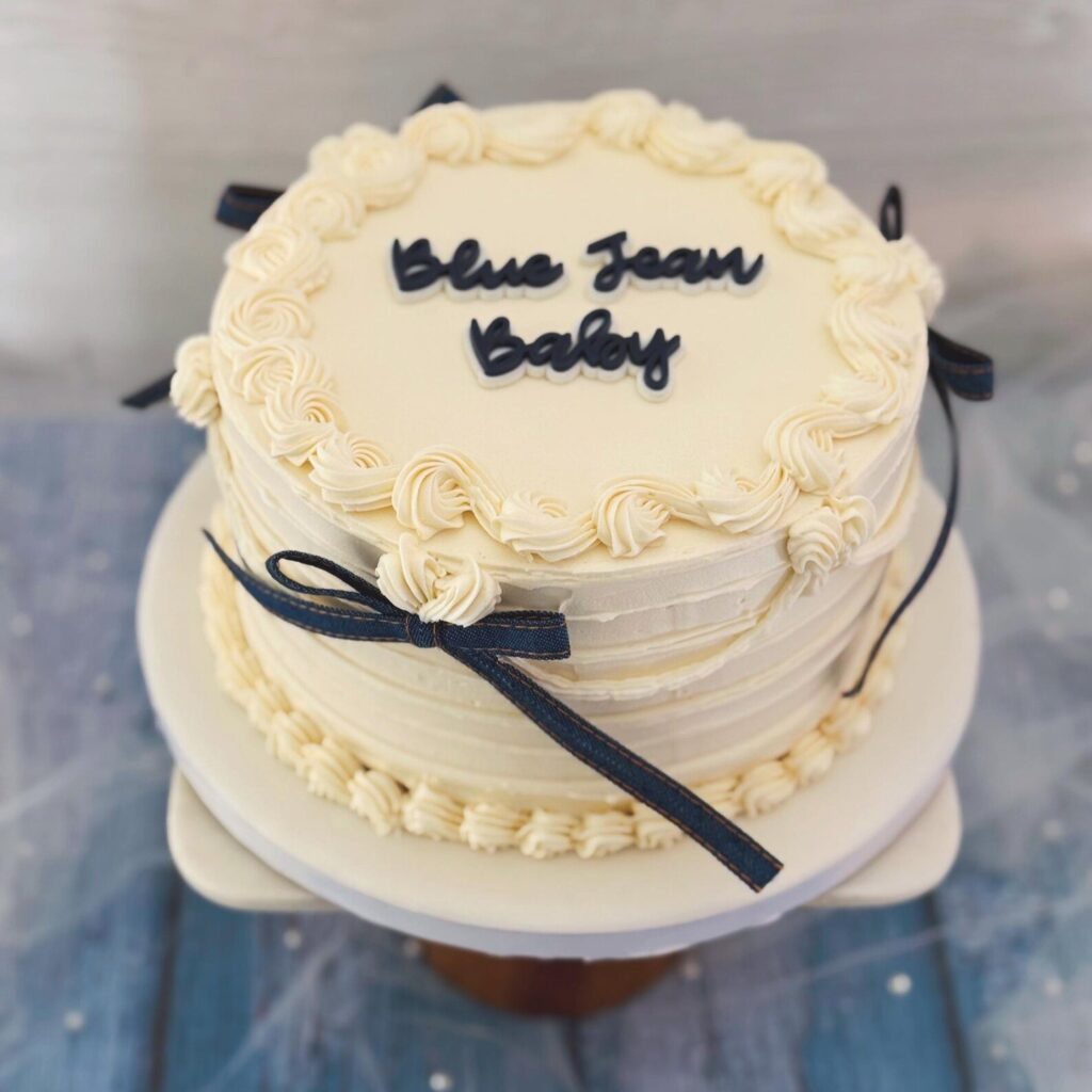 blue jean baby shower cake topper