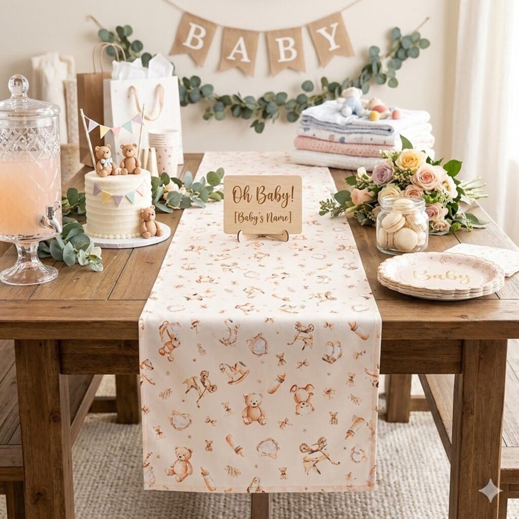 baby shower table runner