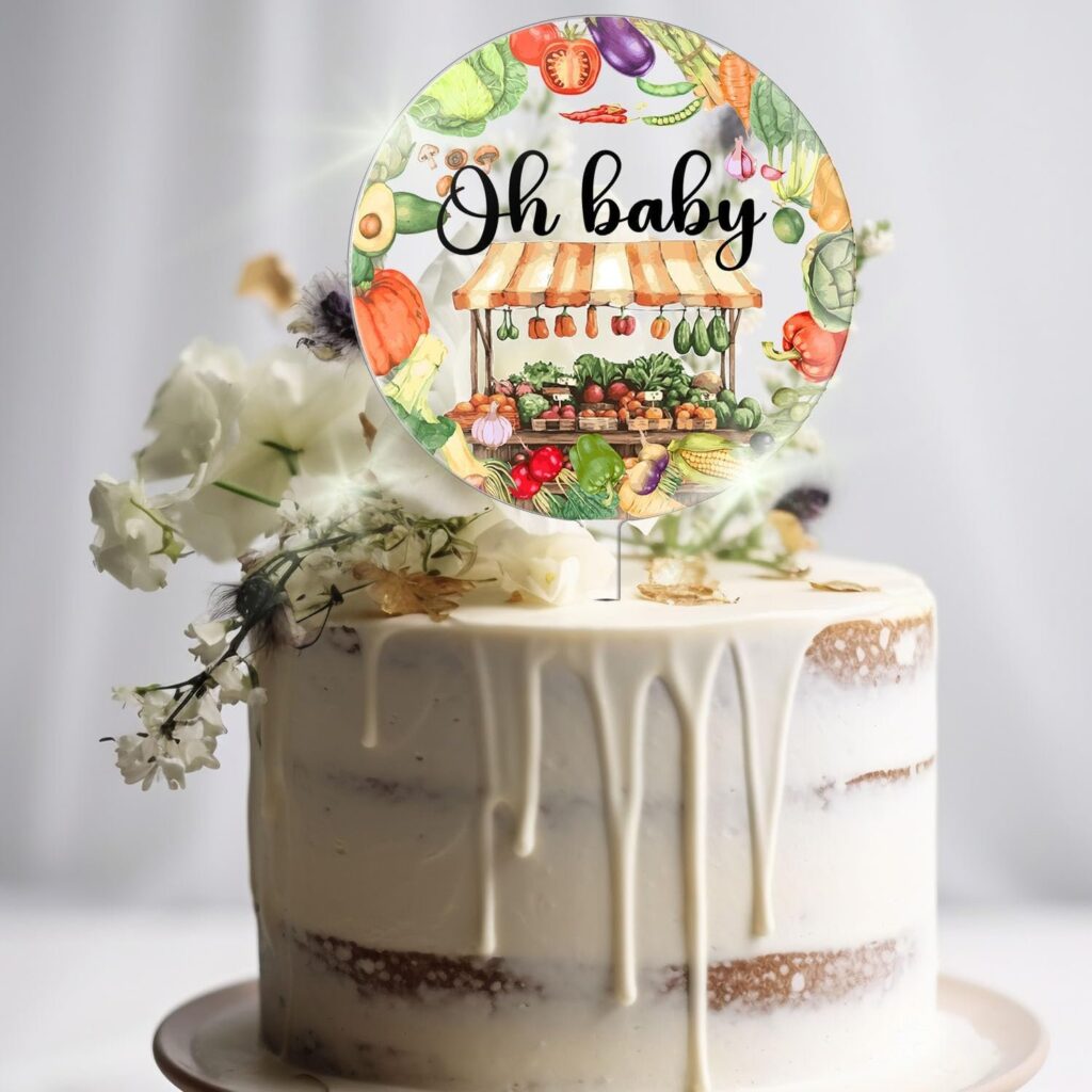 locally grown baby shower cake topper