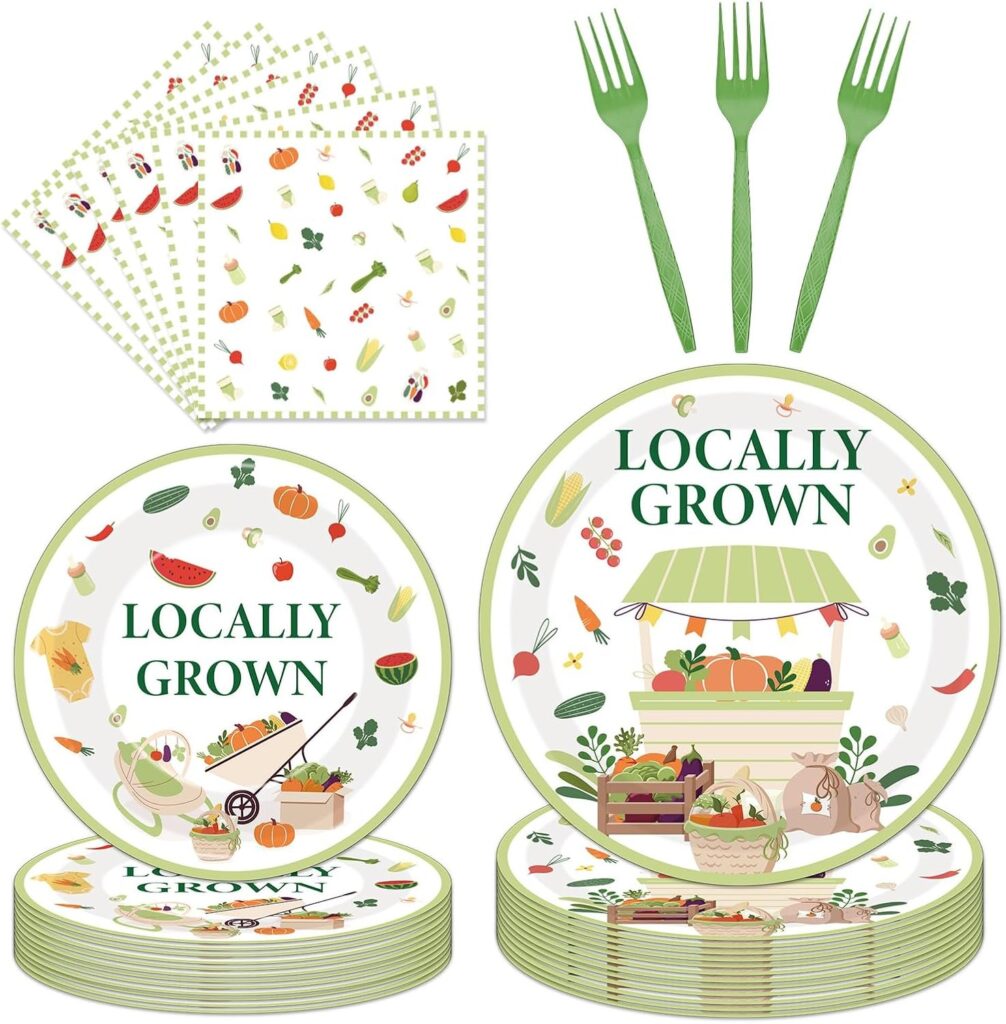 locally grown baby shower disposable party tableware