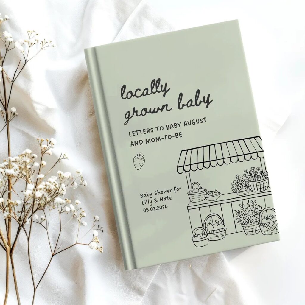 locally grown baby shower guest book