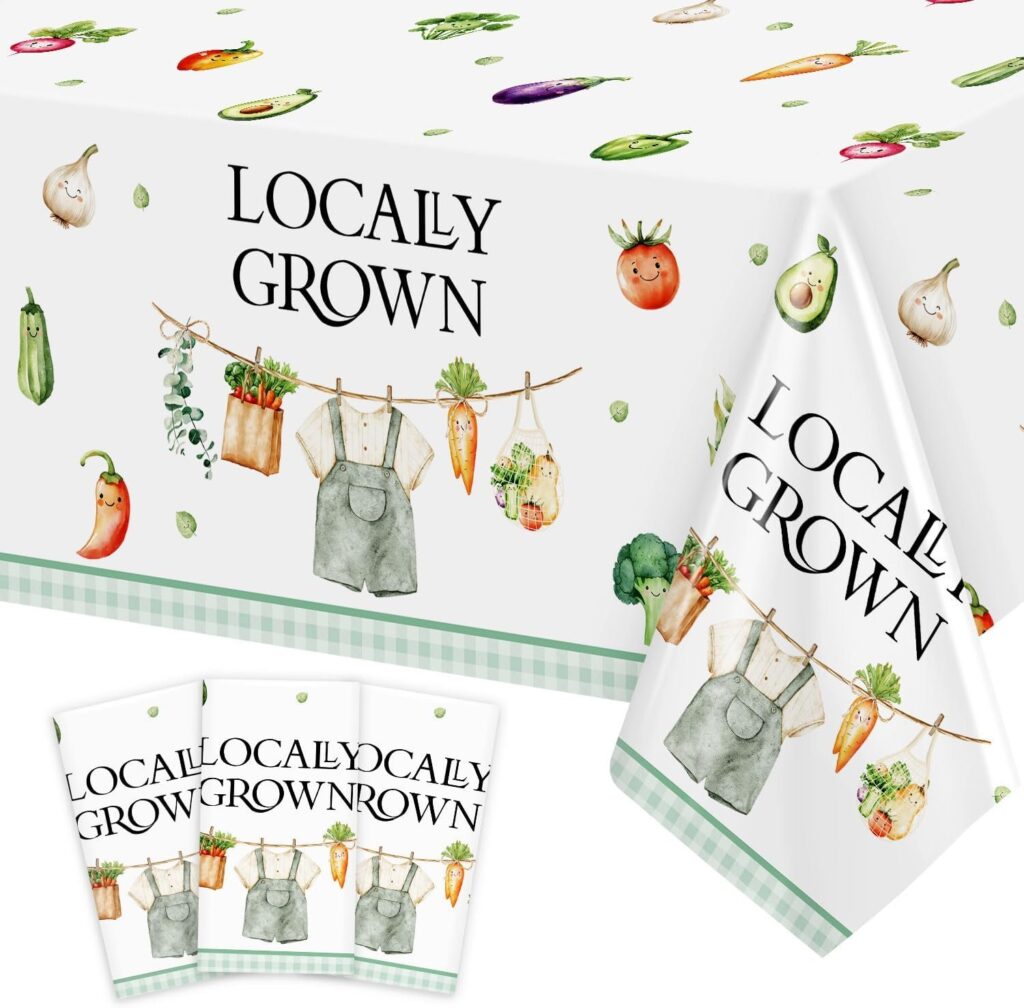 locally grown baby shower tablecloth