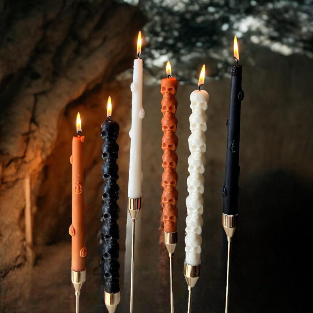 Halloween Gothic Decorations 3d skull taper candles halloween gothic decorations