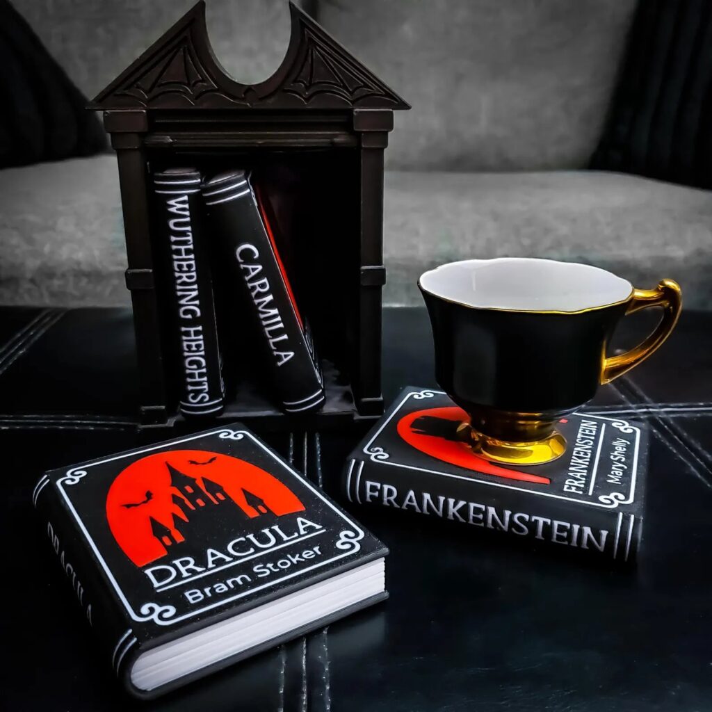Halloween Gothic Decorations classic gothic book coaster