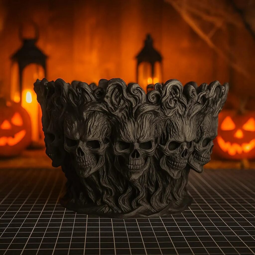 Halloween Gothic Decorations Bone tree skull bowl