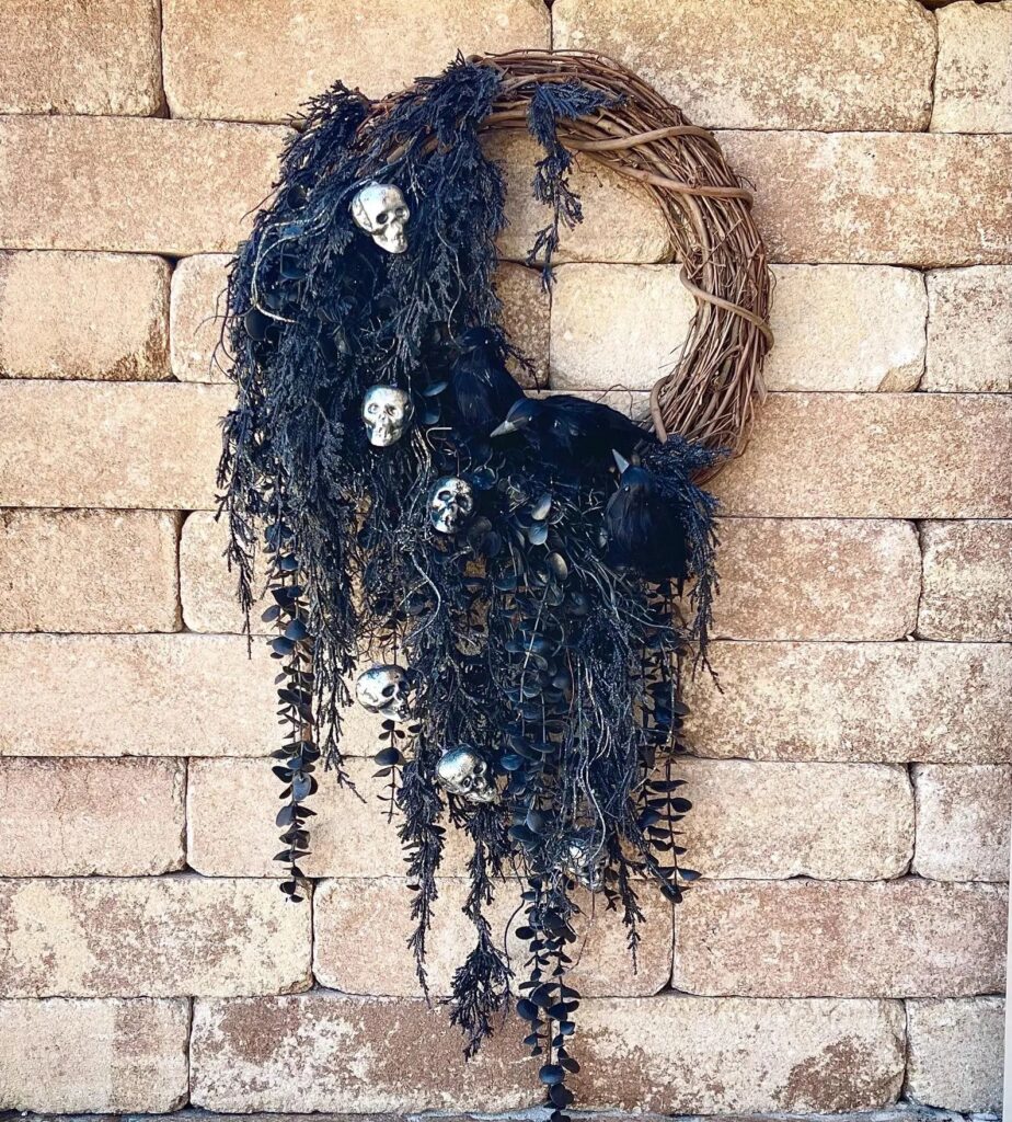 Halloween Gothic Decorations gothic raven halloween wreath decoration