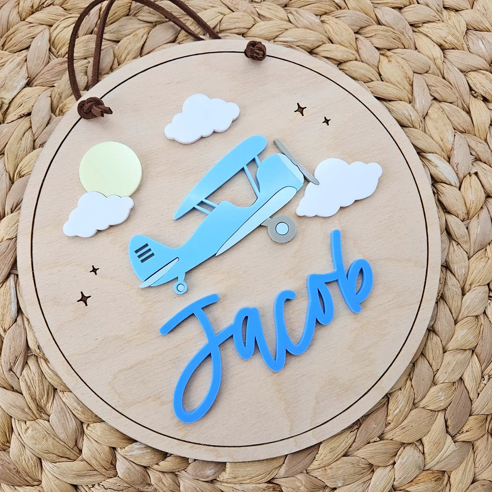 personalized airplane name sign