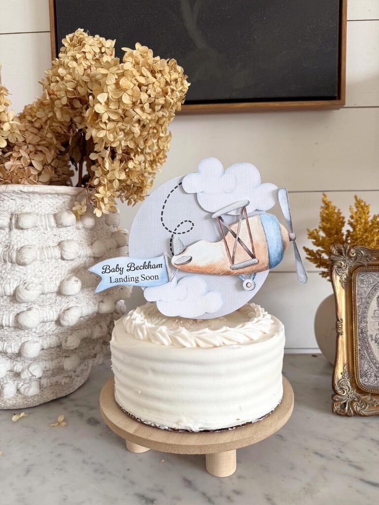 travel themed baby shower cake topper