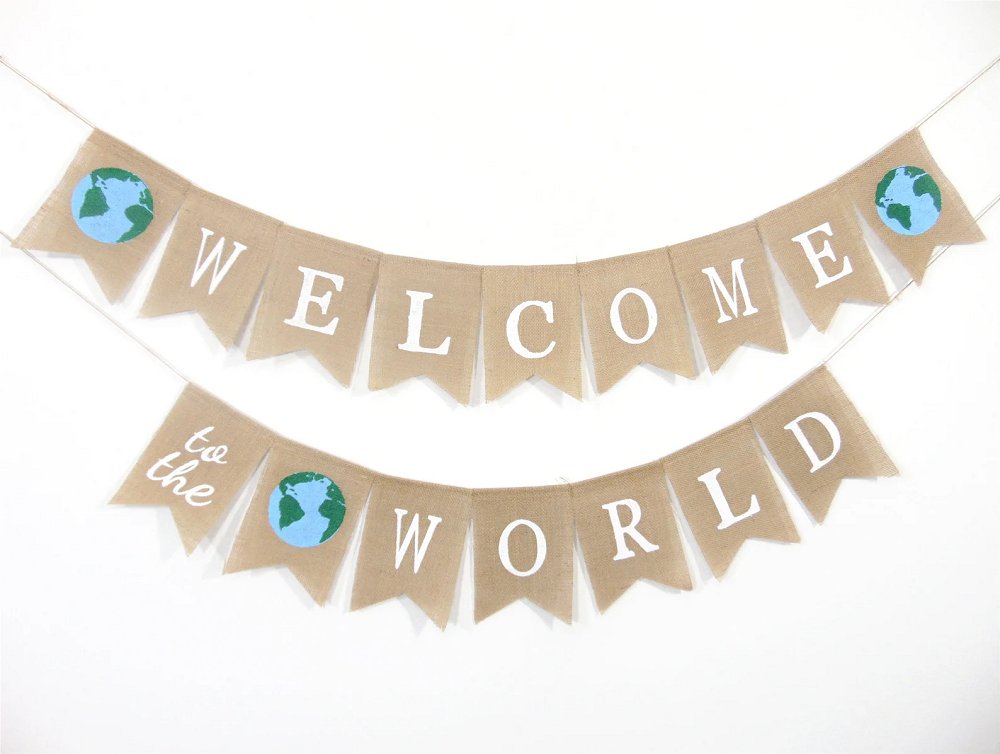 welcome to the world baby shower banner
