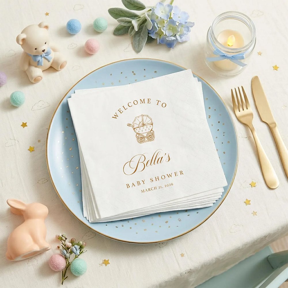 Baby shower personalized napkins