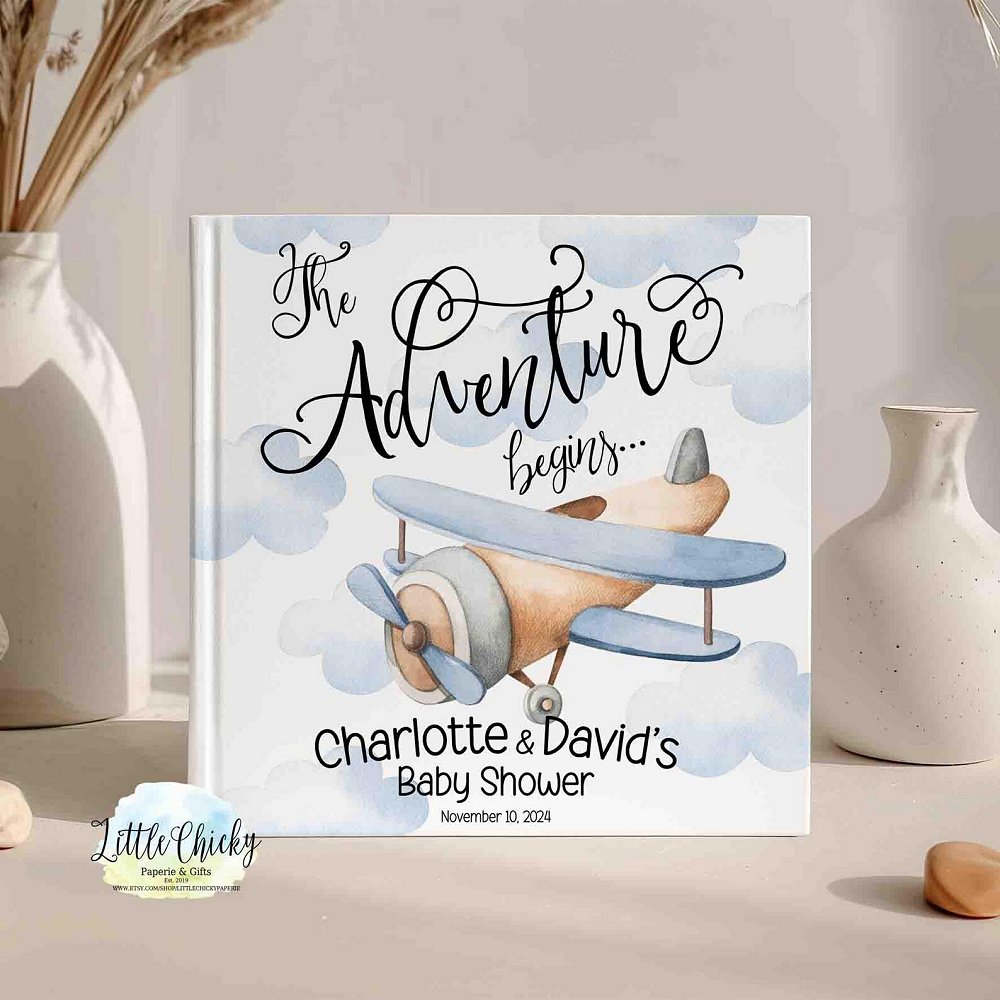 welcome to the world travel themed baby shower guest book