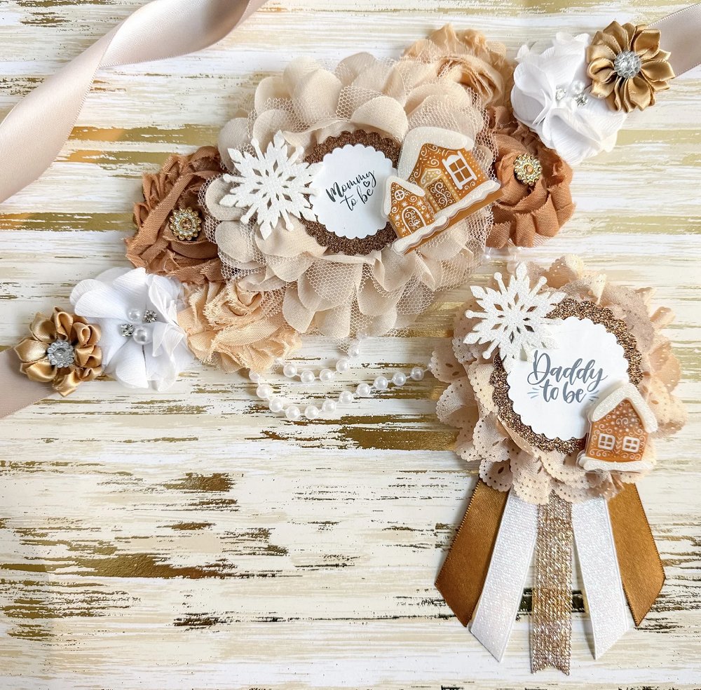 gingerbread baby shower maternity sash