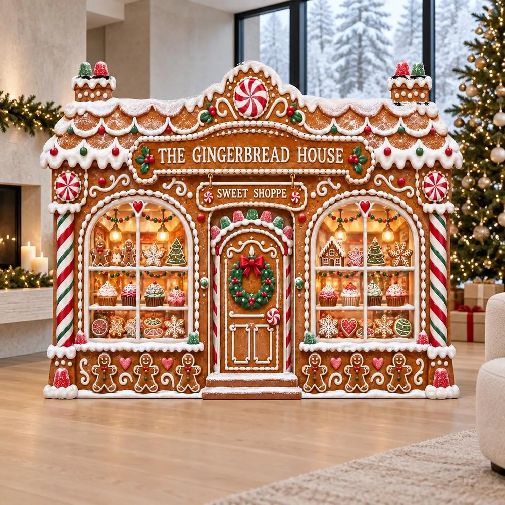 gingerbread baby shower house backdrop