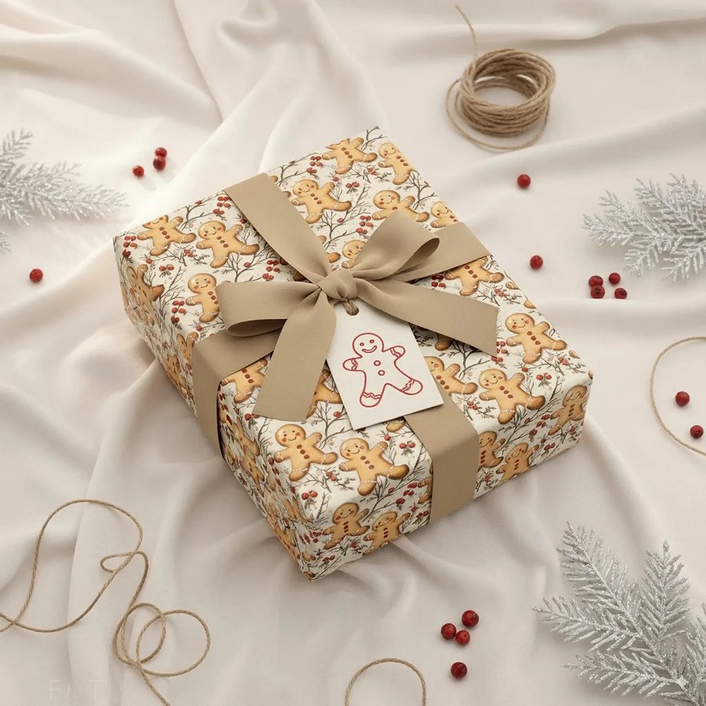 gingerbread wrapping paper