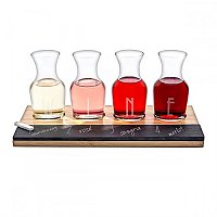 Valentine Gift and Favour Ideas - Personalized Bamboo and Slate Wine Tasting Flight