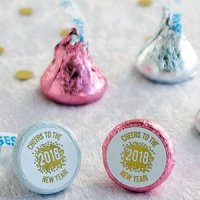New Years Eve Party Supply and Favour Guide - Personalized Holiday Party Hershey's Kisses