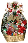 White Christmas Childrens Candy and Chocolate Gift Basket